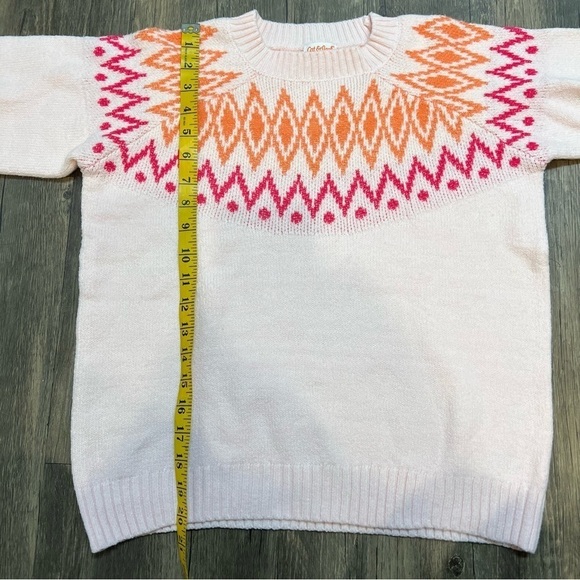 Cat & Jack Cozy Light Pink Colorful Pattern Crewneck Sweater Knit Size XL 14/16 - Picture 10 of 10